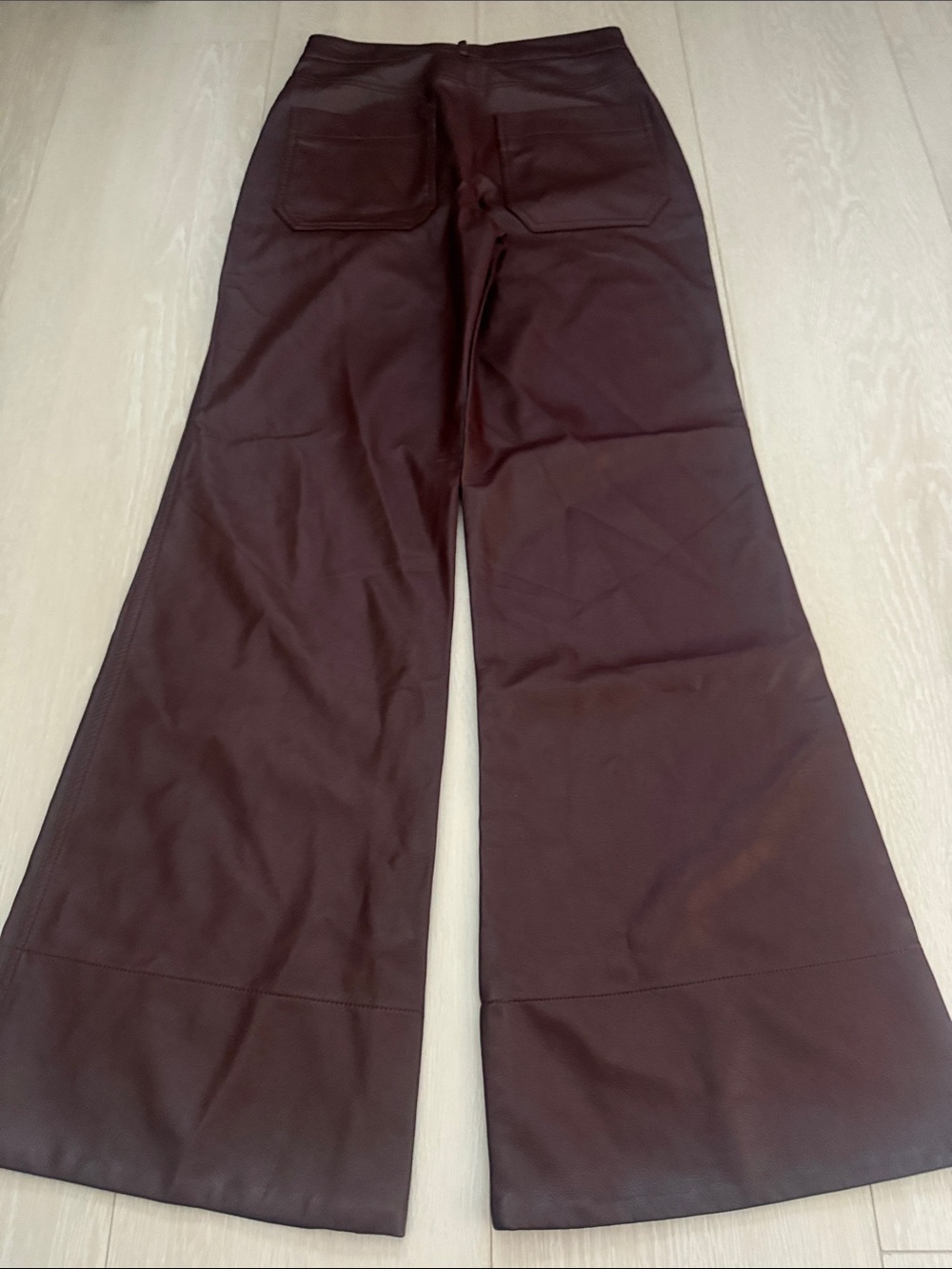 Pilcro Wide-Leg The Rylan Faux-Leather High-Rise Flare Pants Cocoa Brown - Picture 11 of 11